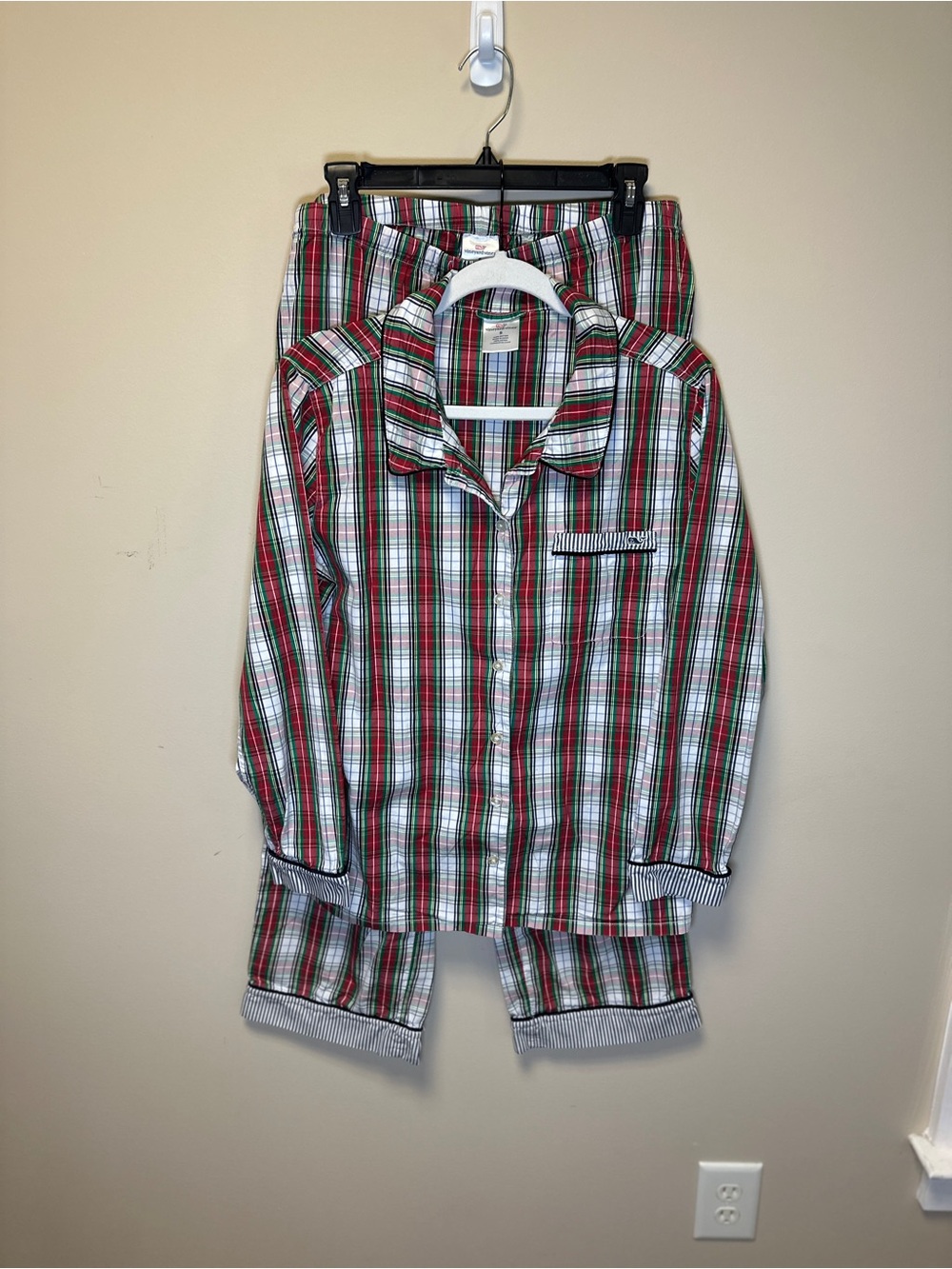 Vineyard Vines Women’s Pajama Set Size Small Plaid 100% Cotton Christmas Tartan